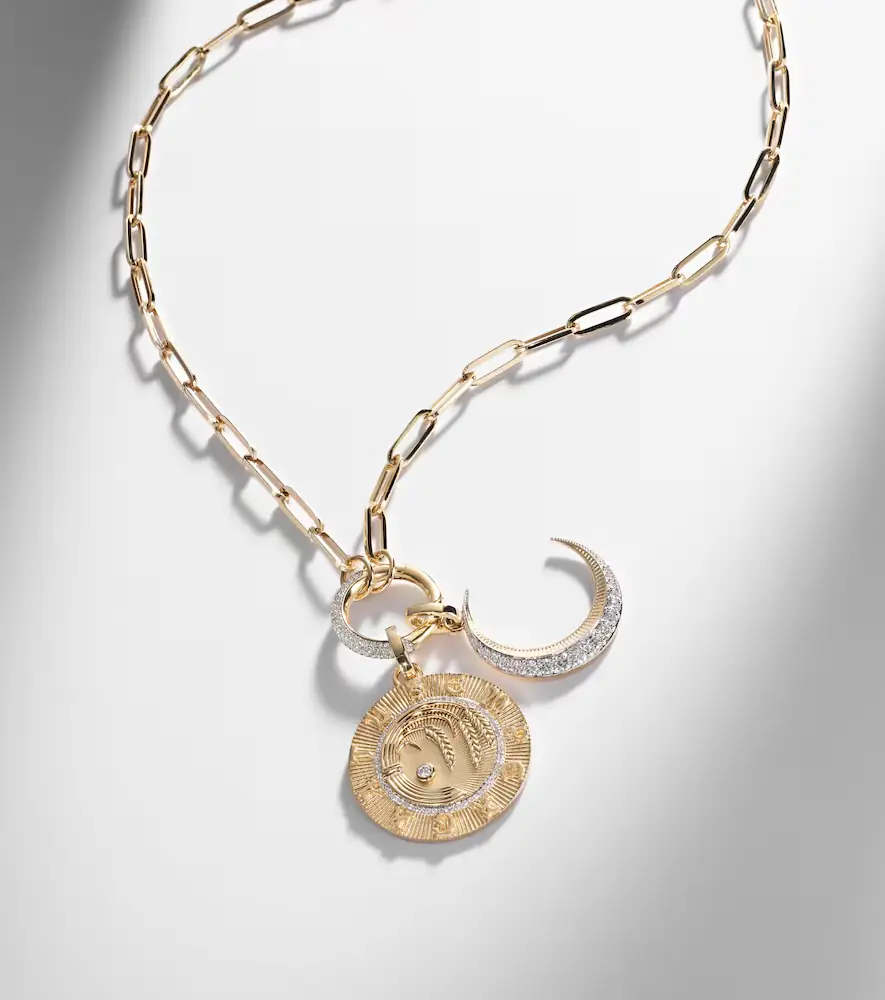 FoundRae Infinite Gratitude & Crescent 18kt gold pendant necklace with diamond | Thumbnail 7 FoundRae Infinite Gratitude & Crescent 18kt gold pendant necklace with diamond | Thumbnail 7