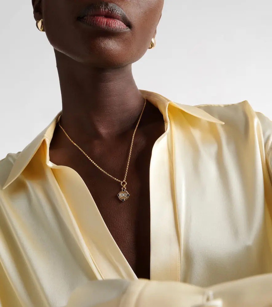 Foundrae Infinite Gratitude 18kt gold pendant necklace with diamonds and sapphires | Thumbnail 2
