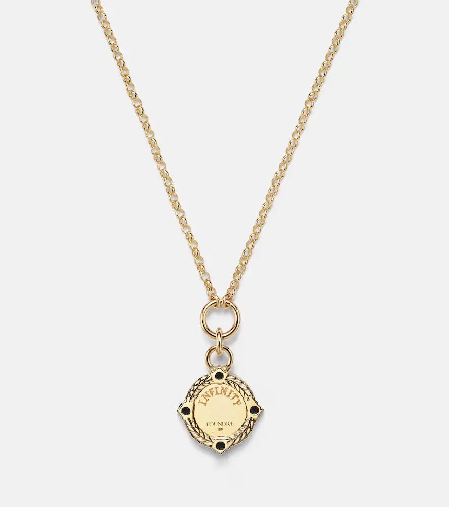 Foundrae Infinite Gratitude 18kt gold pendant necklace with diamonds and sapphires | Thumbnail 4