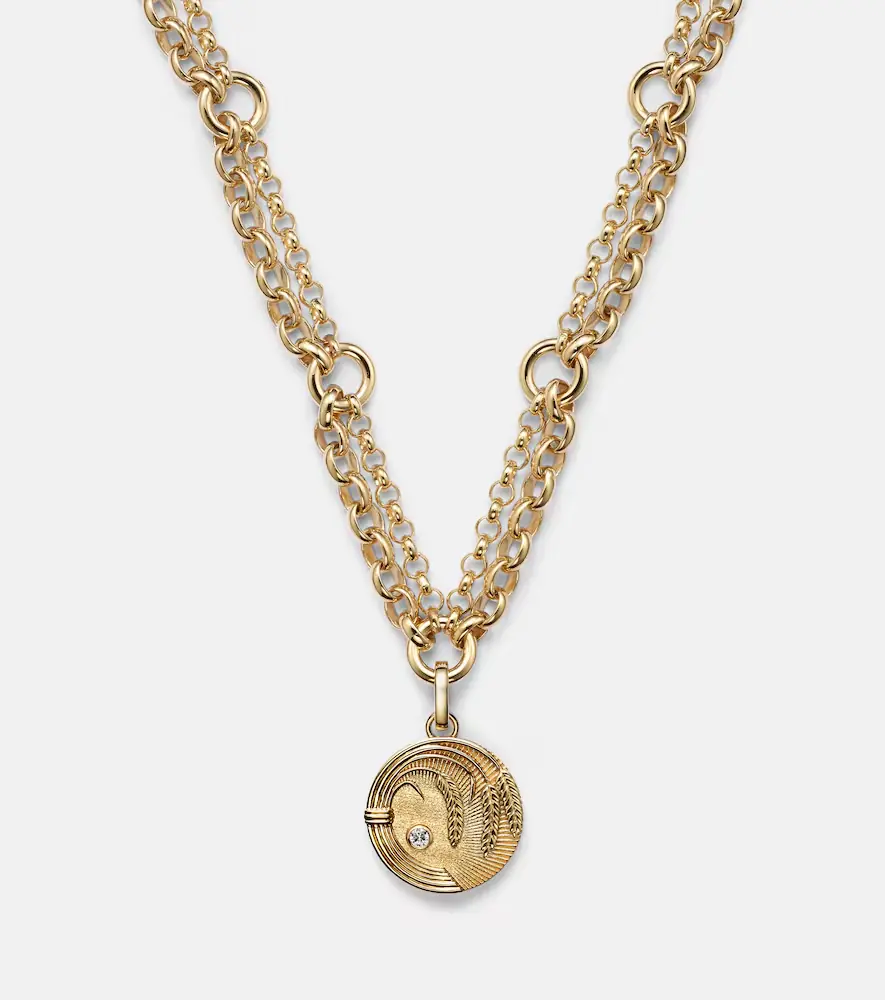 FoundRae Infinite Gratitude 18kt gold pendant necklace with diamond | Thumbnail 2