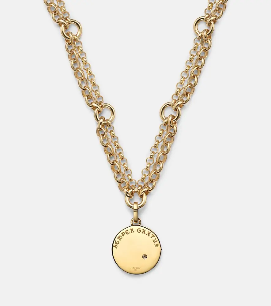 FoundRae Infinite Gratitude 18kt gold pendant necklace with diamond | Thumbnail 4