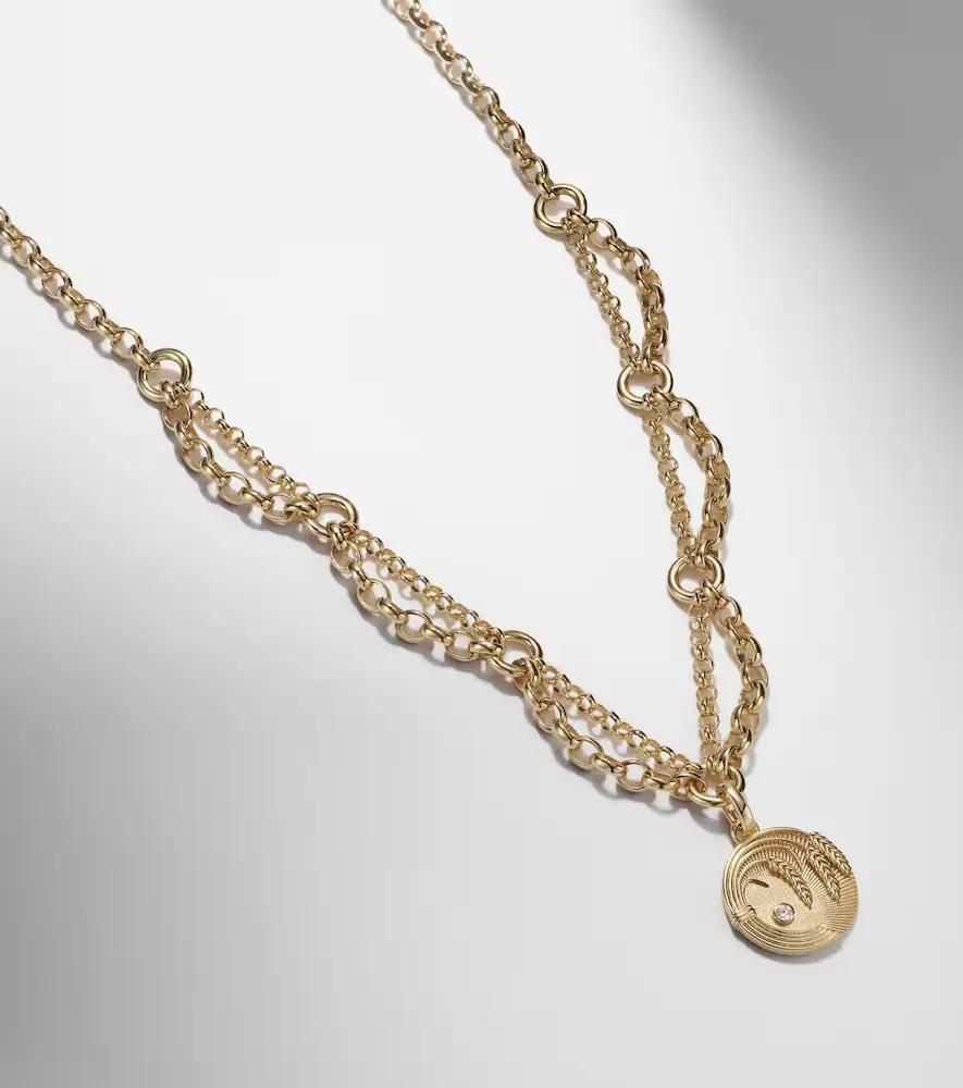 FoundRae Infinite Gratitude 18kt gold pendant necklace with diamond | Thumbnail 7