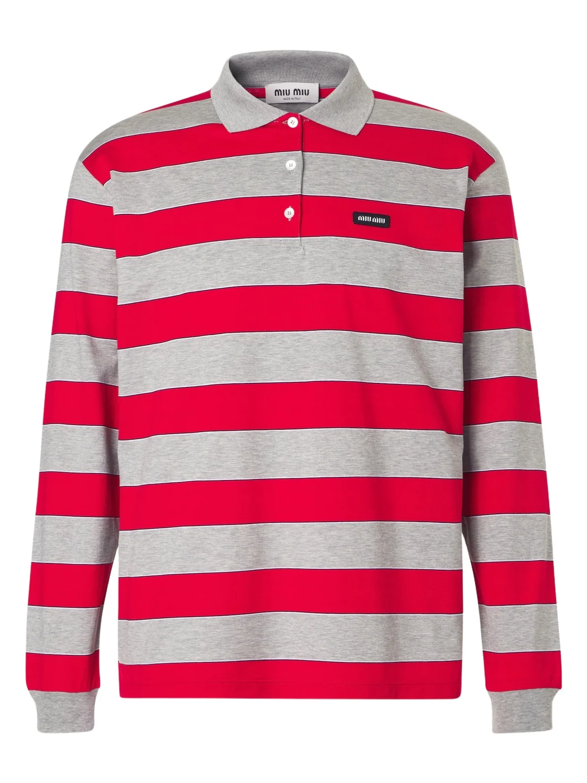 Miu Miu Striped cotton jersey polo shirt