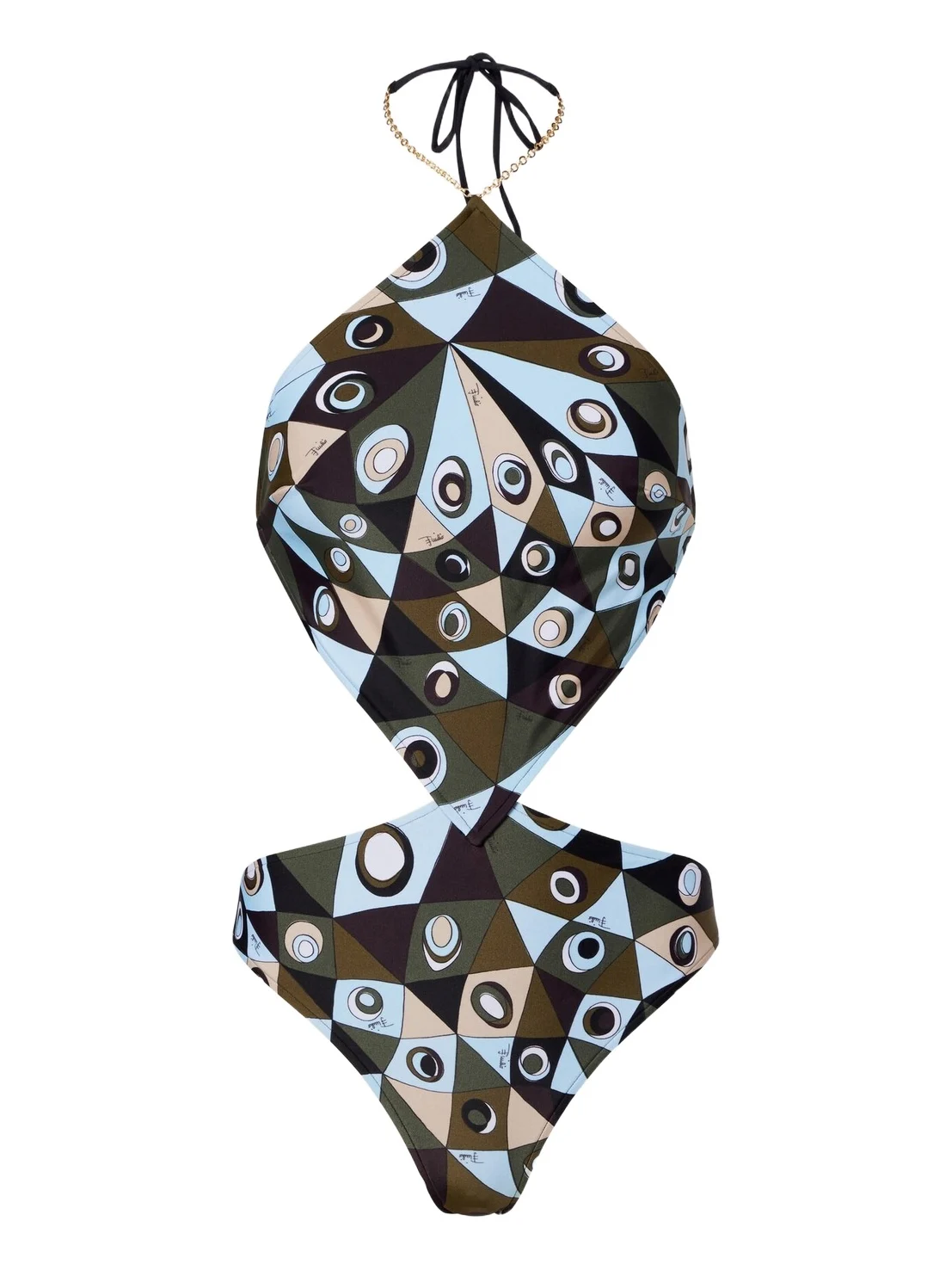 PUCCI Occhi cutout halterneck swimsuit