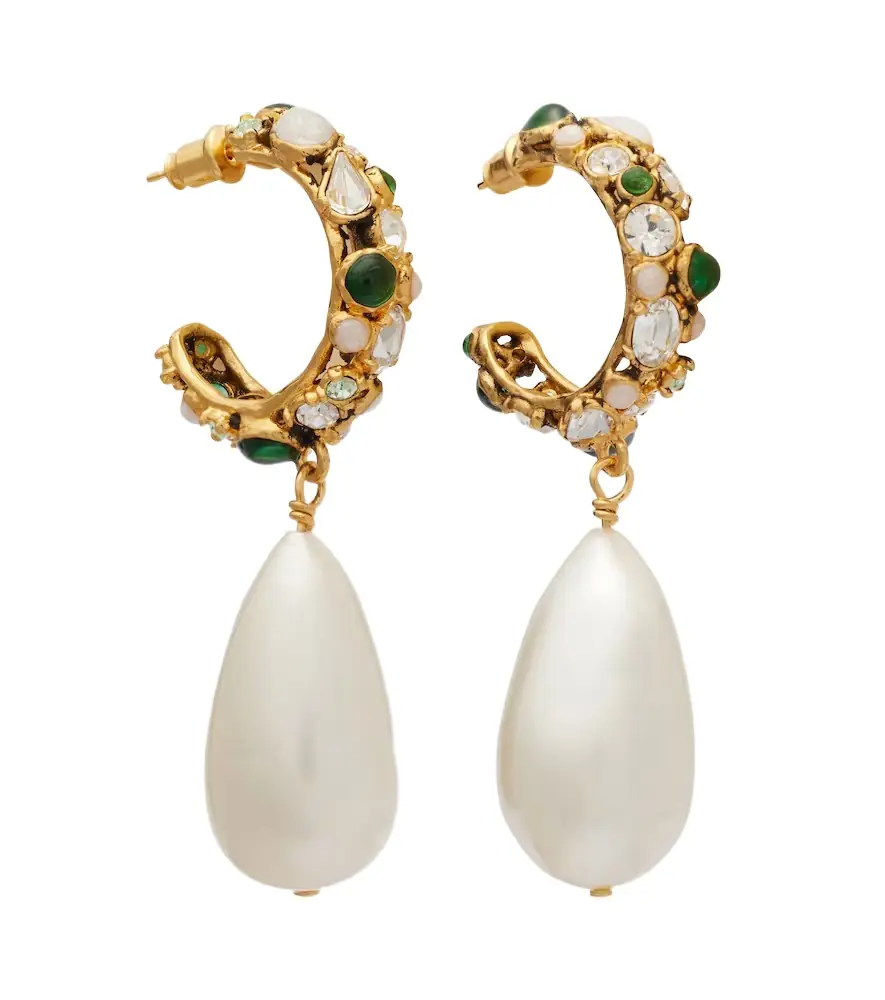 Saint Laurent Embellished drop earrings