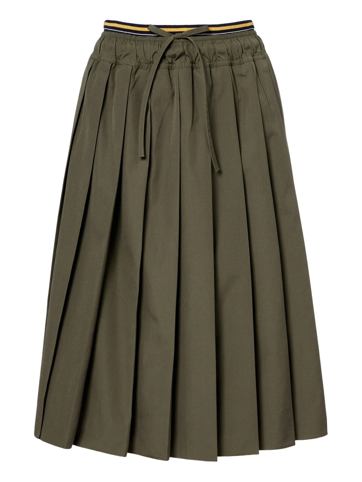 Pleated poplin midi skirt