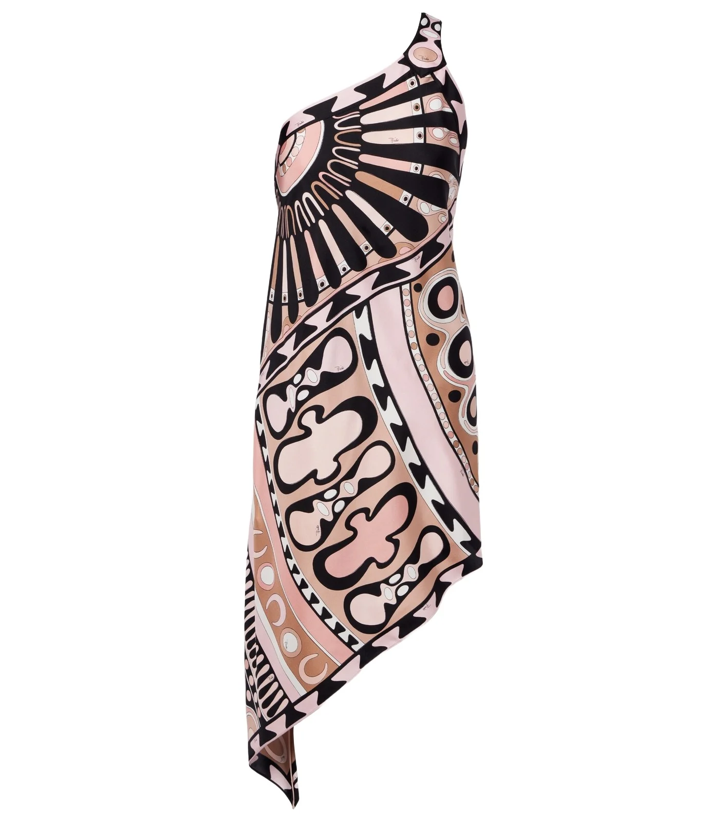 Abito one-shoulder silk twill minidress Abito one-shoulder silk twill minidress