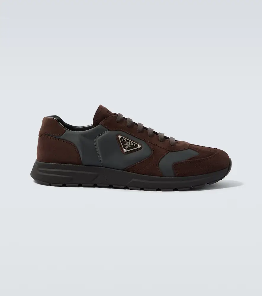 Prada Suede-trimmed sneakers | Thumbnail 2 Prada Suede-trimmed sneakers | Thumbnail 2