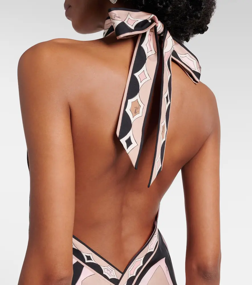 Pucci Labirinto halterneck silk twill midi dress | Thumbnail 2