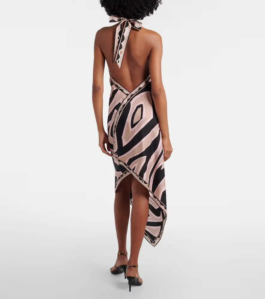 Pucci Labirinto halterneck silk twill midi dress | Thumbnail 6