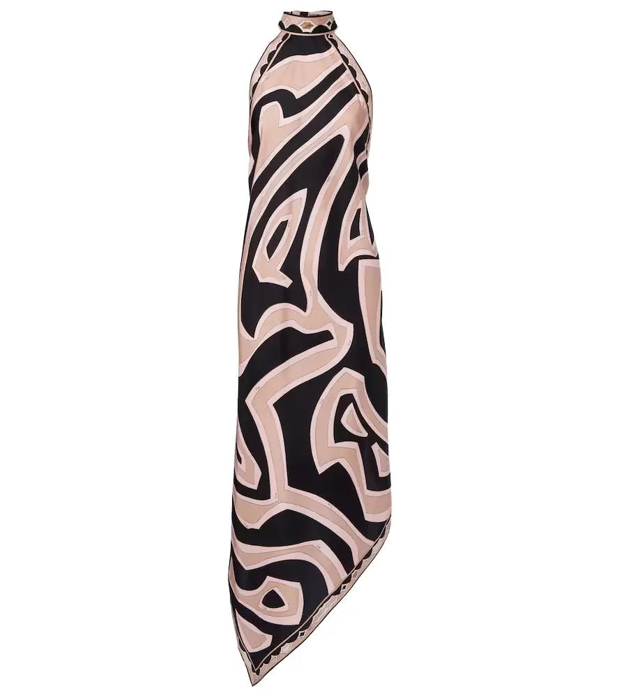 Pucci Labirinto halterneck silk twill midi dress | Image 1 Pucci Labirinto halterneck silk twill midi dress | Image 1