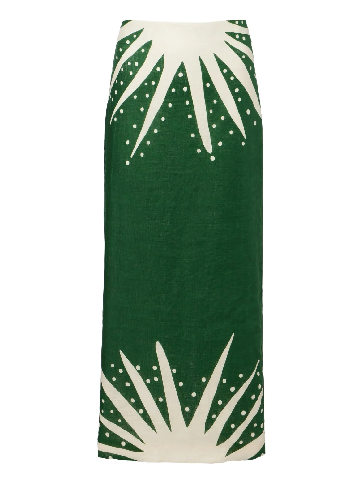 Bruna printed linen midi skirt
