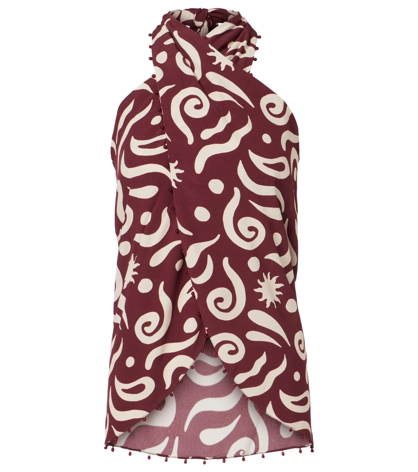 Zauma beaded printed top Zauma beaded printed top