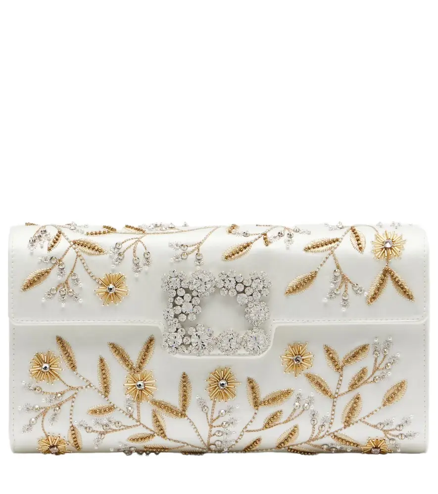 Roger Vivier Efflorescence embellished satin clutch | Image 1 Roger Vivier Efflorescence embellished satin clutch | Image 1