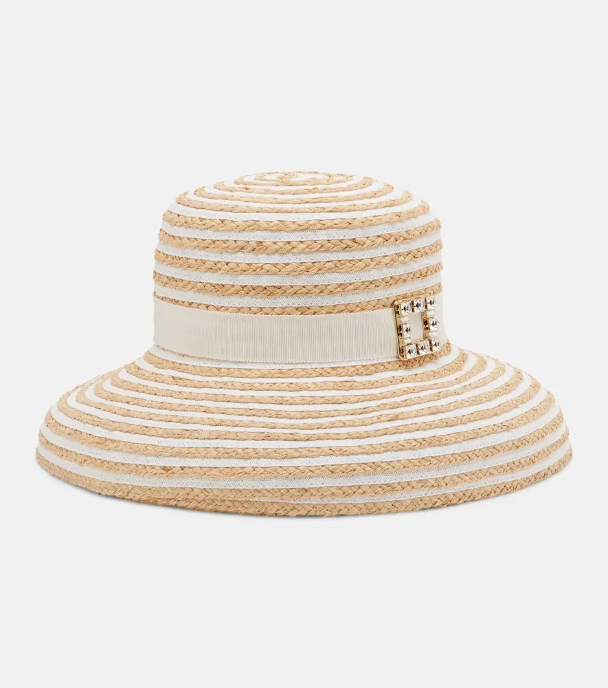 Roger Vivier Très Vivier striped raffia sun hat | Thumbnail 2