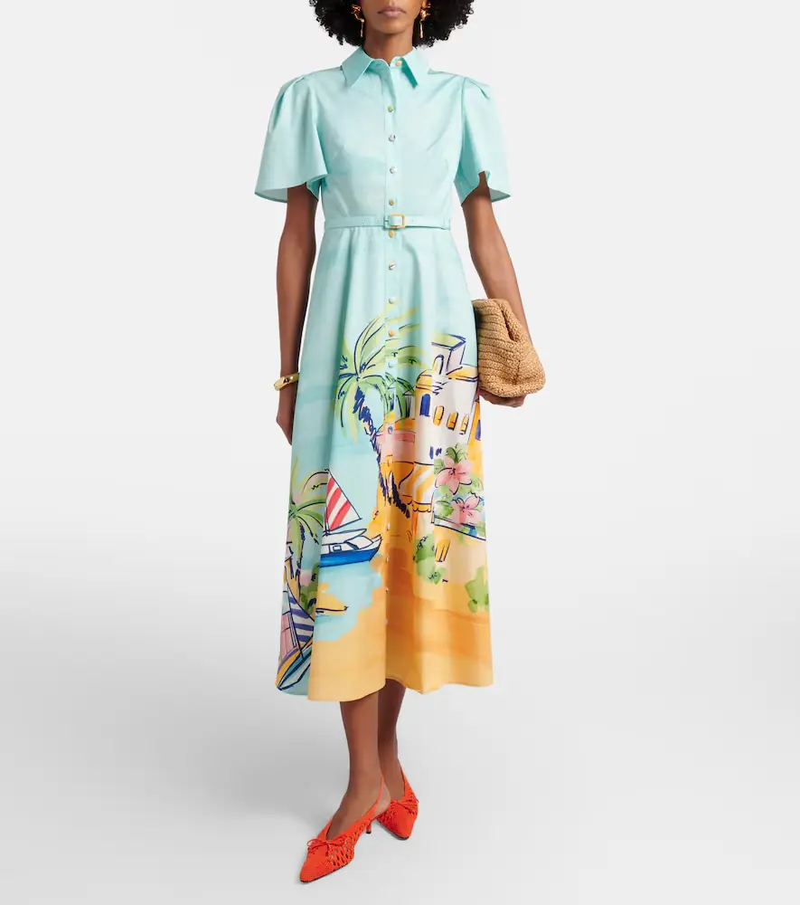 Leo Lin Printed belted cotton shirt dress | Thumbnail 4 Leo Lin Printed belted cotton shirt dress | Thumbnail 4