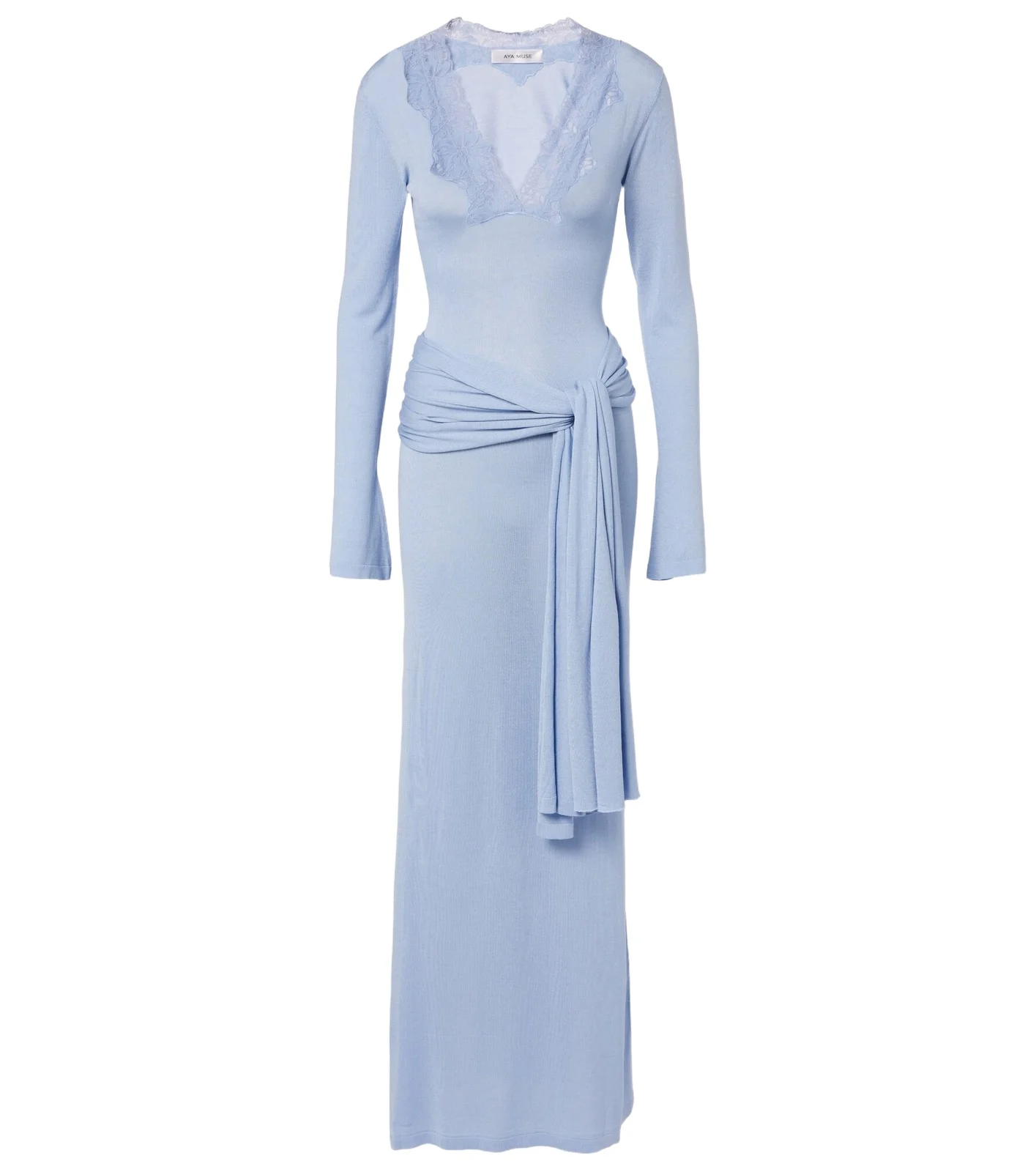 Lace-trimmed maxi dress