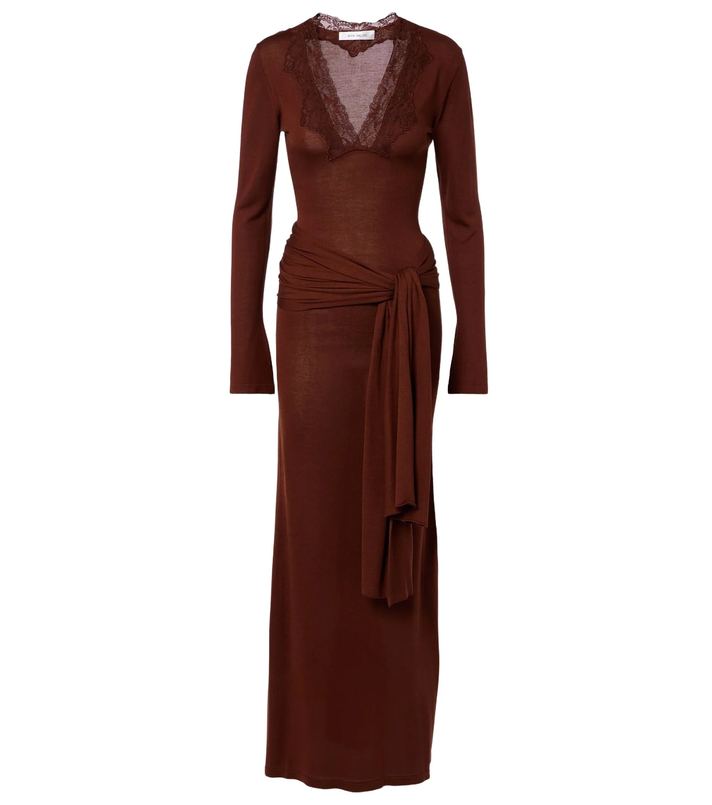 Lace-trimmed maxi dress