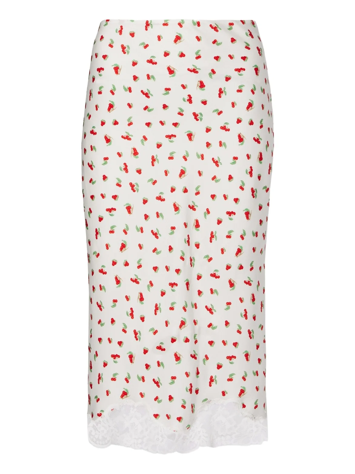 Fae lace-trimmed printed midi skirt