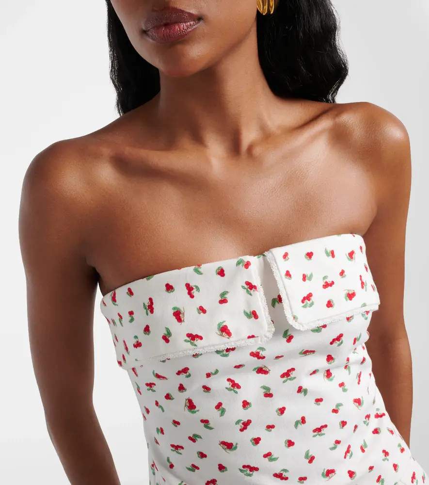 Posse Ebony printed cotton-blend tube top | Thumbnail 2