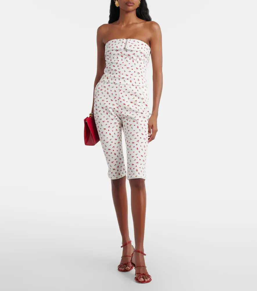 Posse Ebony printed cotton-blend tube top | Thumbnail 4