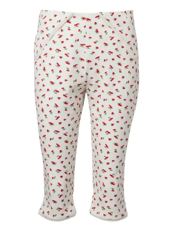 Ebony printed cotton-blend capri pants Ebony printed cotton-blend capri pants