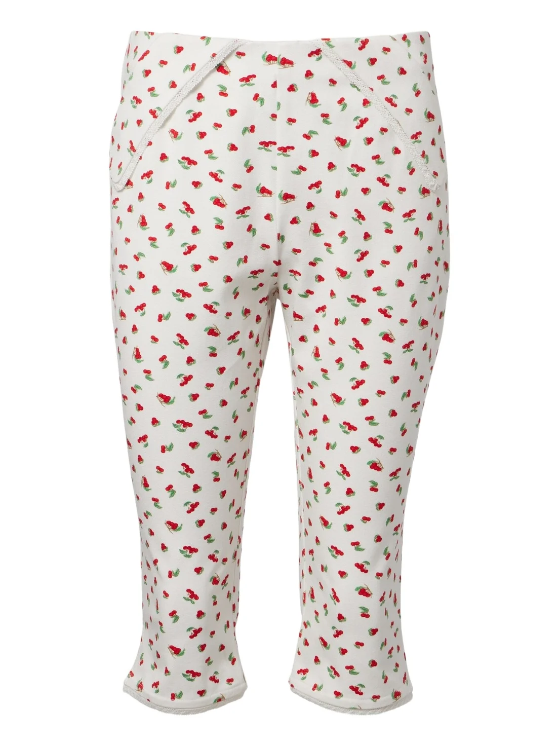 Ebony printed cotton-blend capri pants Ebony printed cotton-blend capri pants