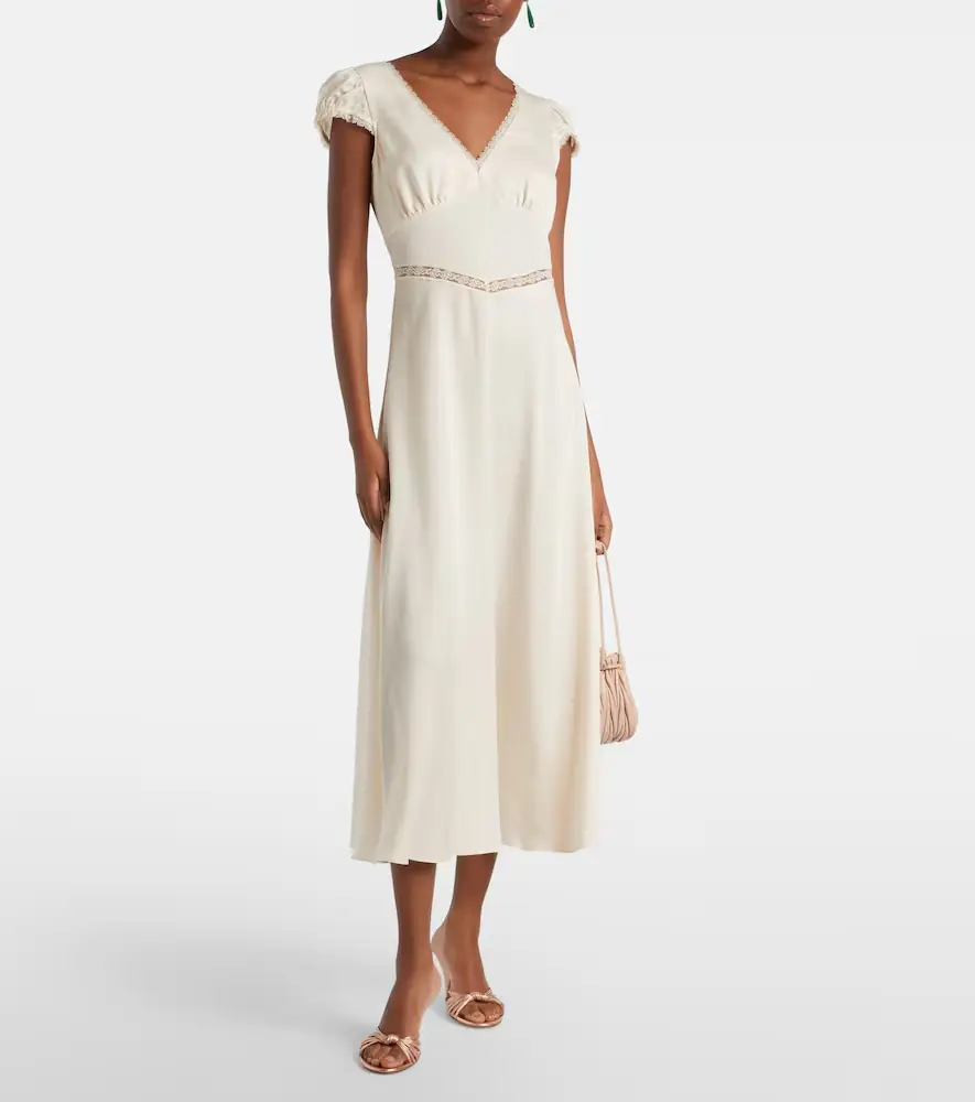 Posse Perla lace-trimmed midi dress | Thumbnail 2