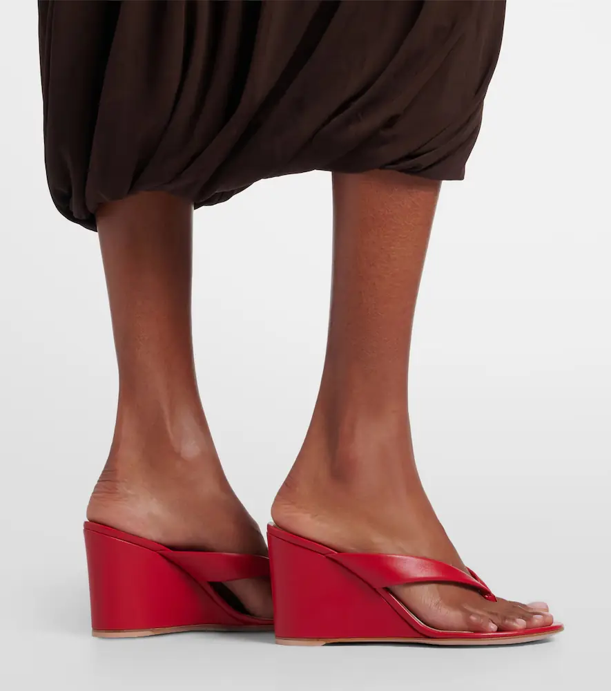 Gianvito Rossi Leather wedge thong sandals | Thumbnail 6 Gianvito Rossi Leather wedge thong sandals | Thumbnail 6
