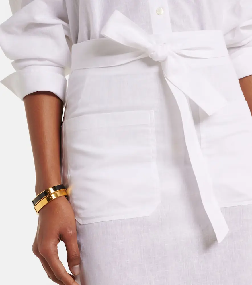 TOTEME Cotton and linen midi skirt | Thumbnail 4