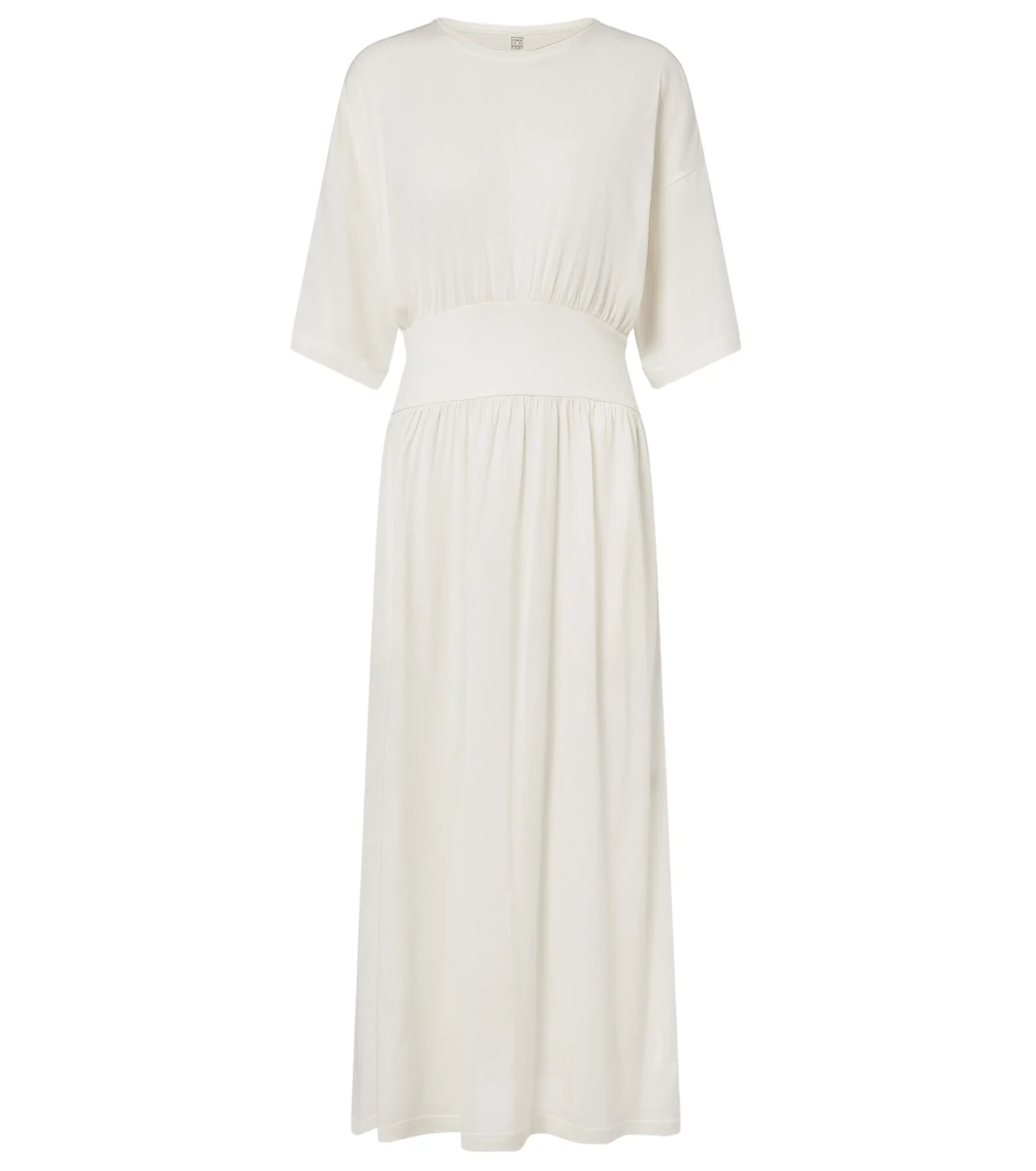 Cotton and silk jersey midi dress