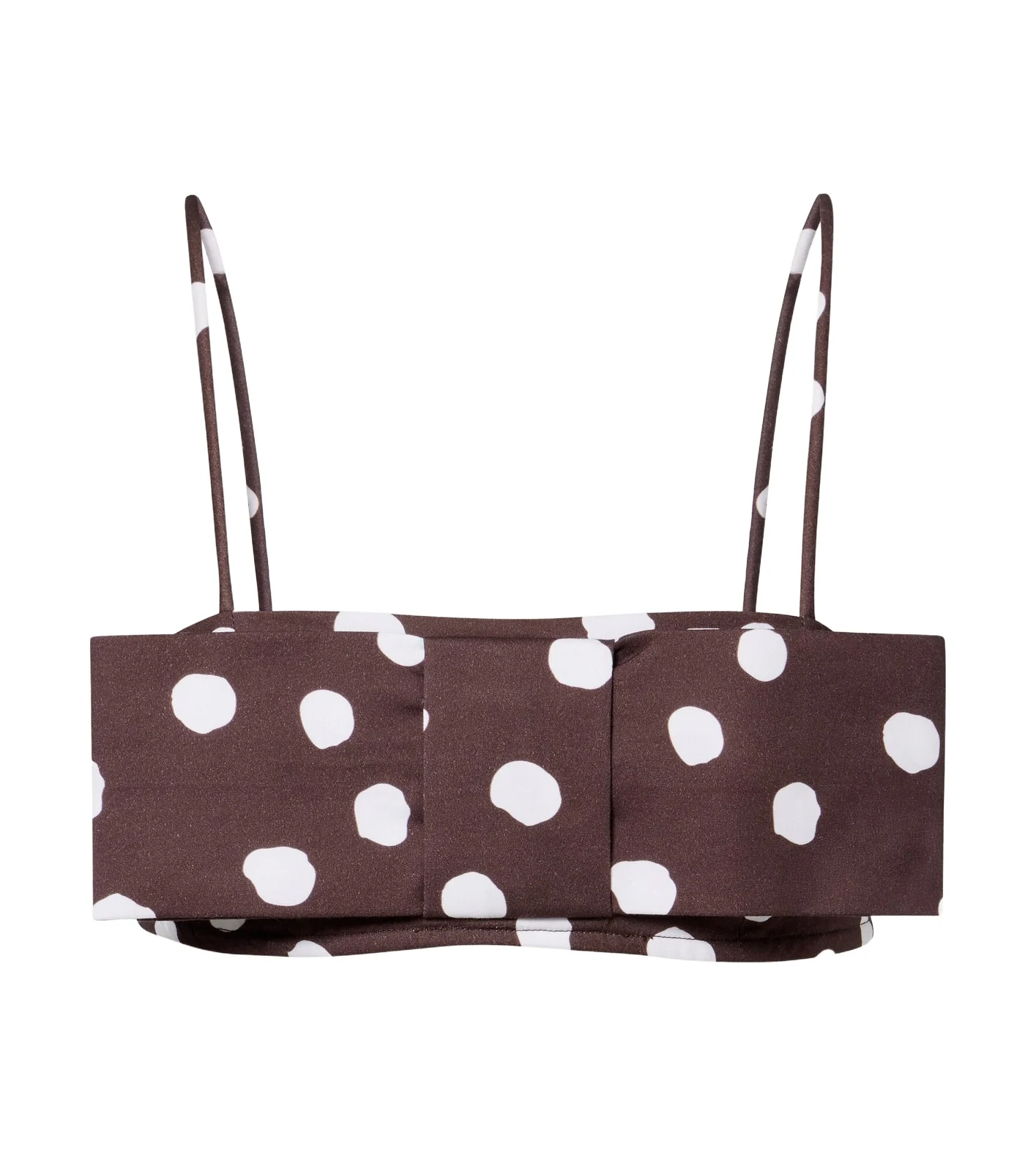 Bow-detail polka-dot cotton-blend bandeau top Bow-detail polka-dot cotton-blend bandeau top
