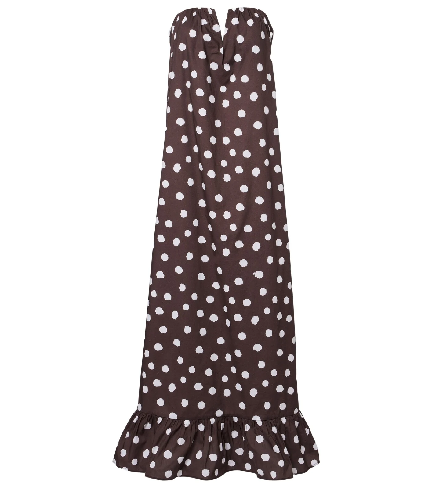 Polka-dot cotton-blend maxi dress