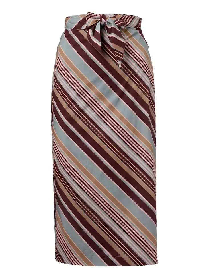 Striped cotton-blend beach cover-up