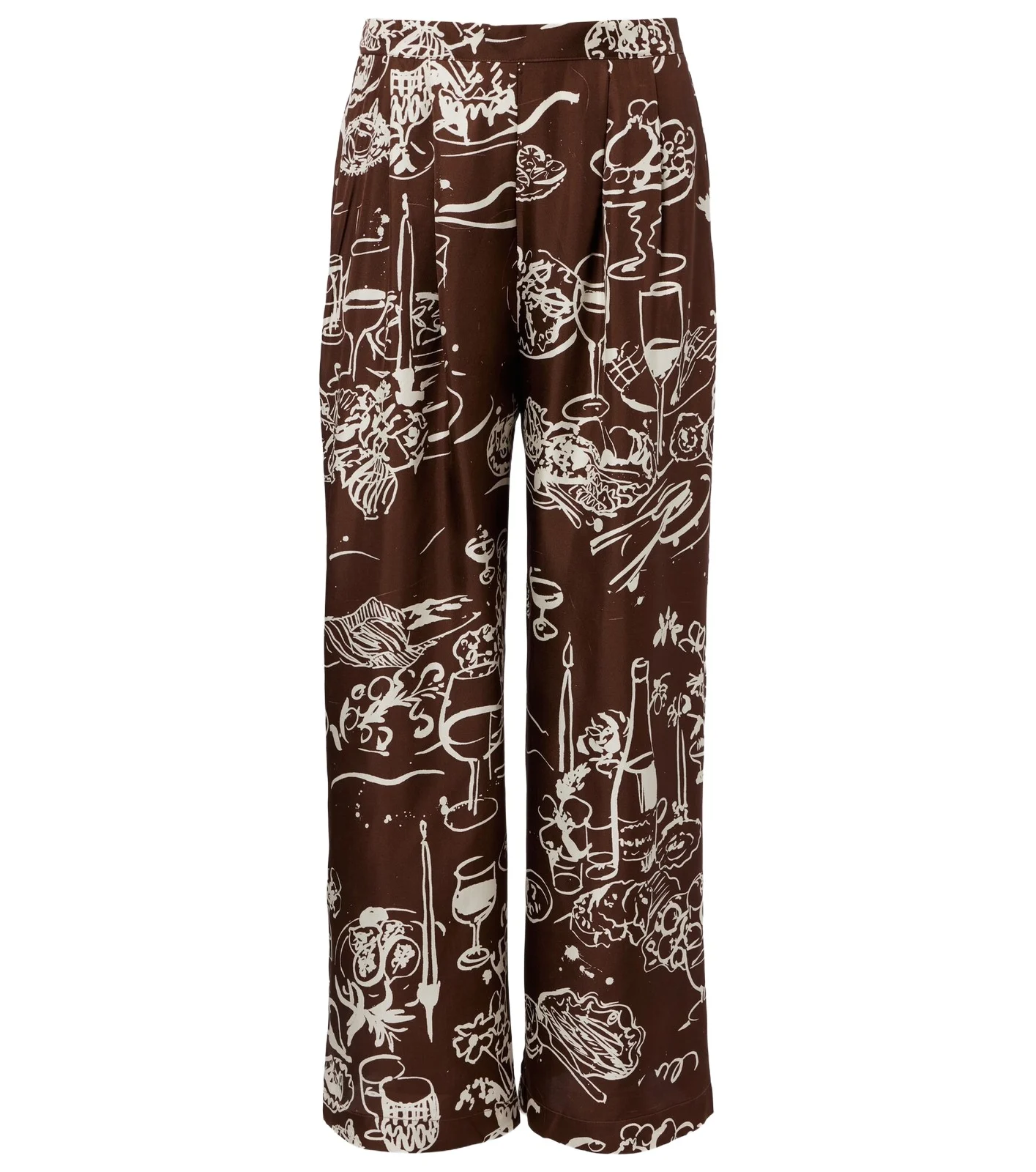 Isola printed silk twill wide-leg pants Isola printed silk twill wide-leg pants
