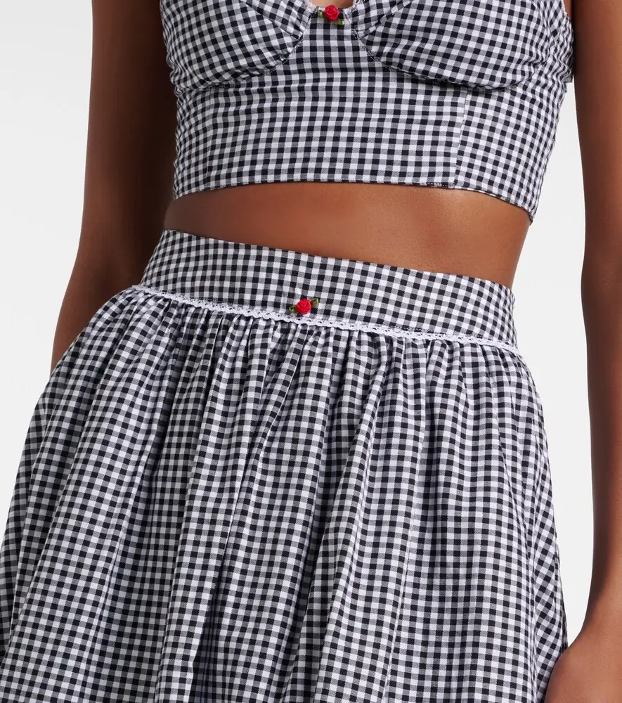Bananhot Alba gingham cotton poplin midi skirt | Thumbnail 2 Bananhot Alba gingham cotton poplin midi skirt | Thumbnail 2