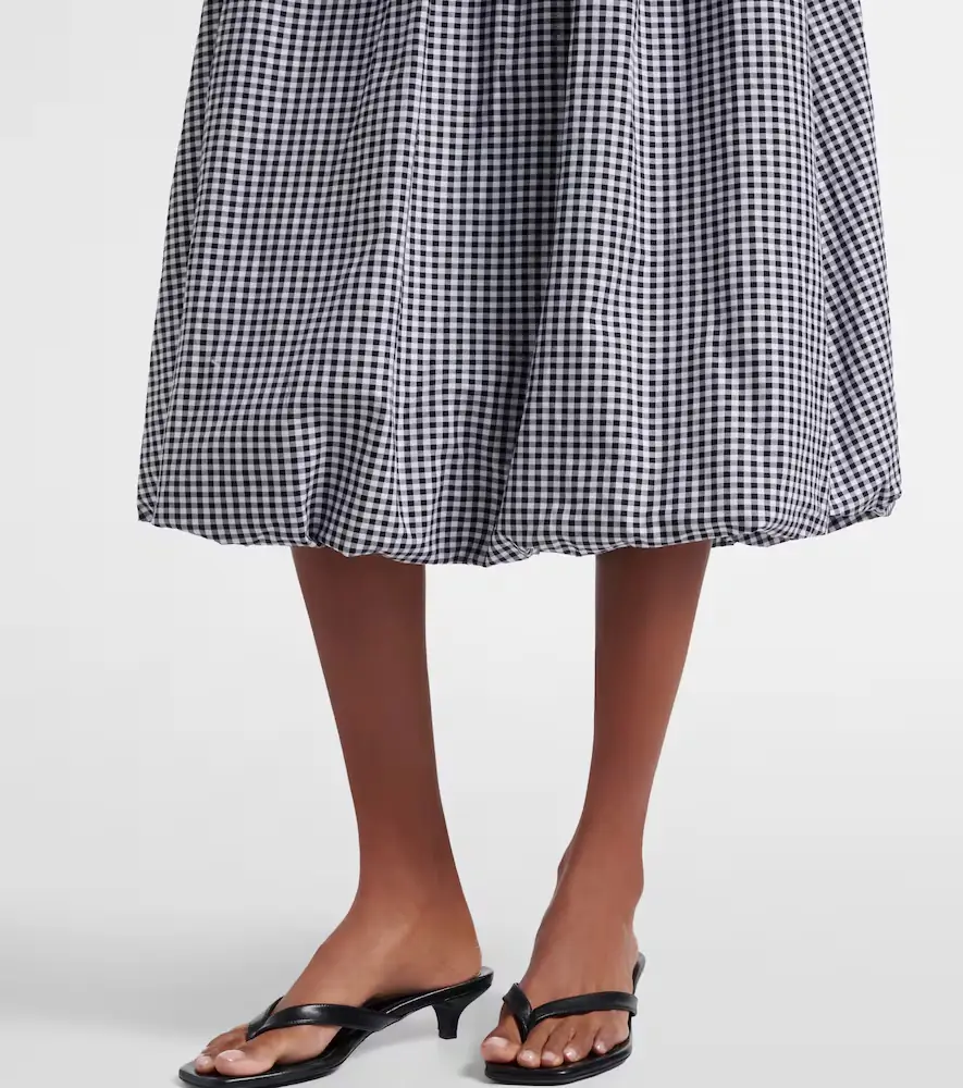 Bananhot Alba gingham cotton poplin midi skirt | Thumbnail 3 Bananhot Alba gingham cotton poplin midi skirt | Thumbnail 3