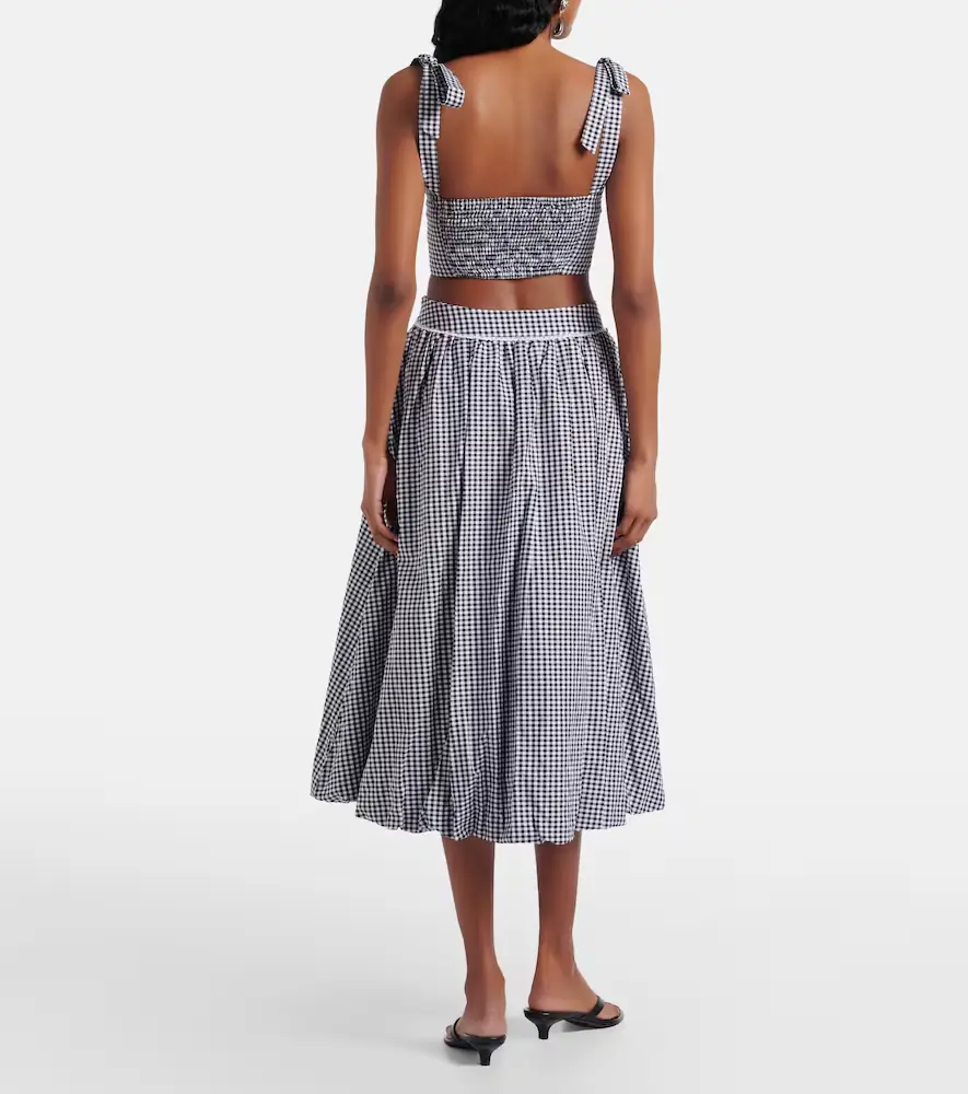 Bananhot Alba gingham cotton poplin midi skirt | Thumbnail 5 Bananhot Alba gingham cotton poplin midi skirt | Thumbnail 5