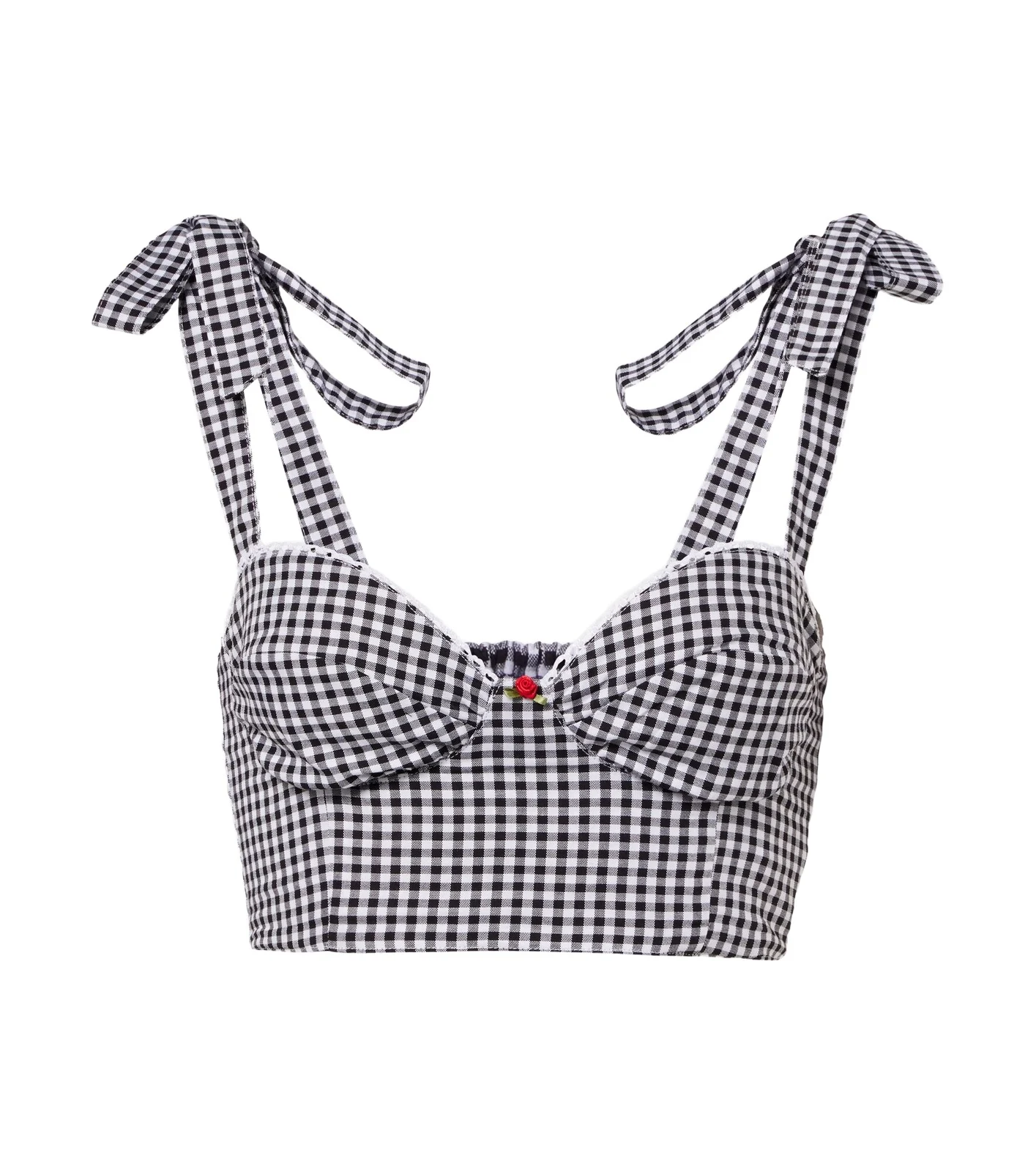 Alba gingham cotton poplin crop top Alba gingham cotton poplin crop top