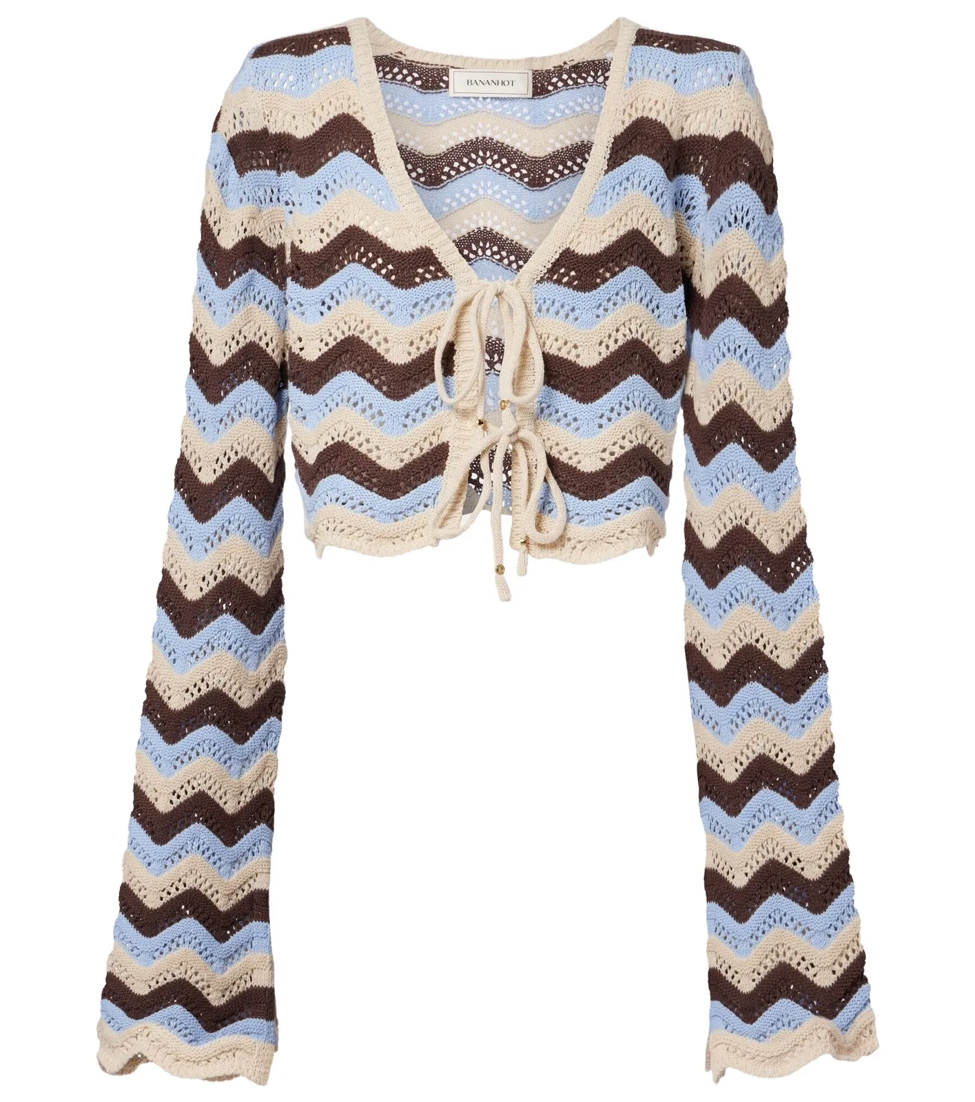 Miana open-knit cotton-blend crop top Miana open-knit cotton-blend crop top