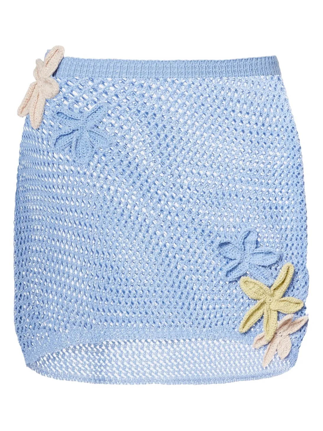 Bananhot Cori open-knit lamé miniskirt