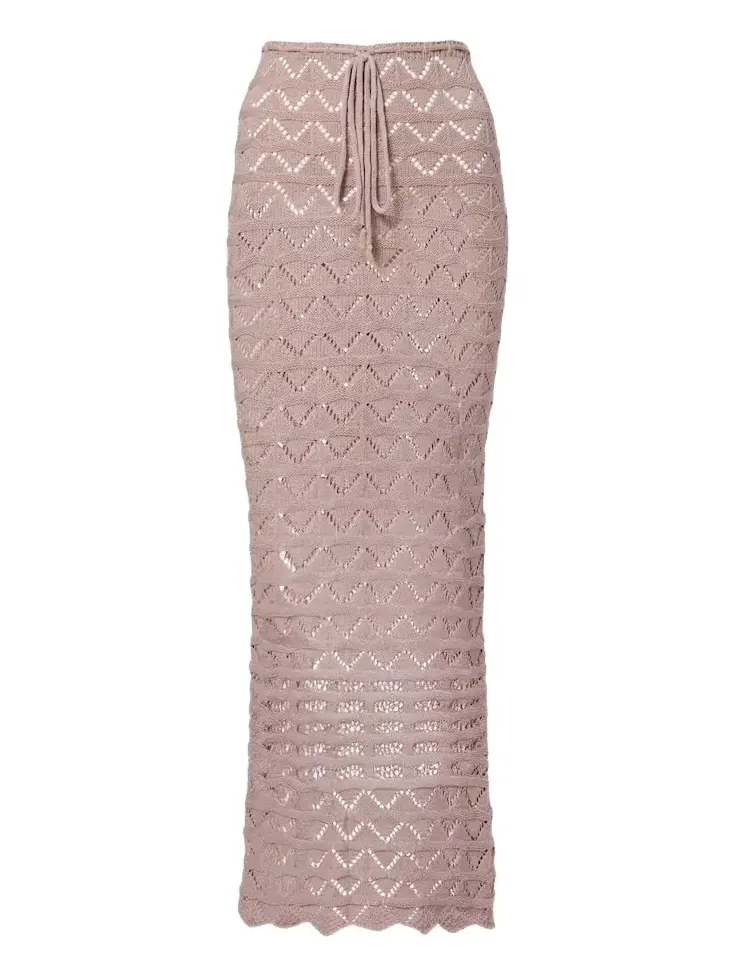 Helena open-knit cotton-blend maxi skirt Helena open-knit cotton-blend maxi skirt