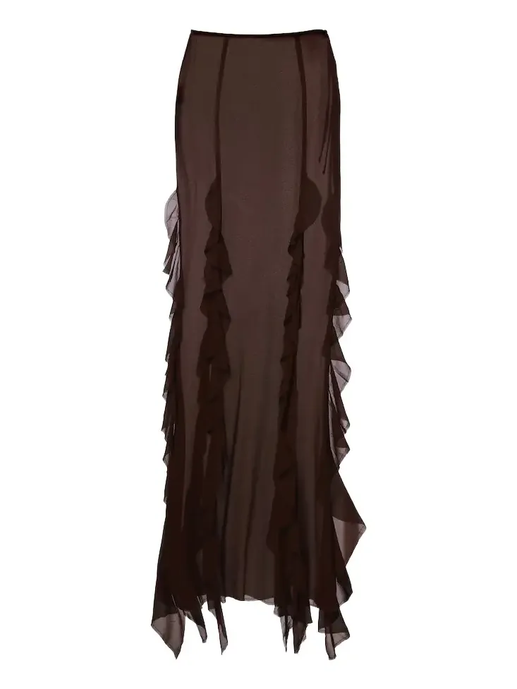 Ora ruffled maxi skirt