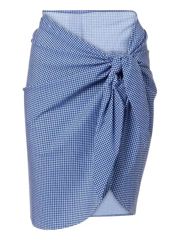 Gingham beach cover-up