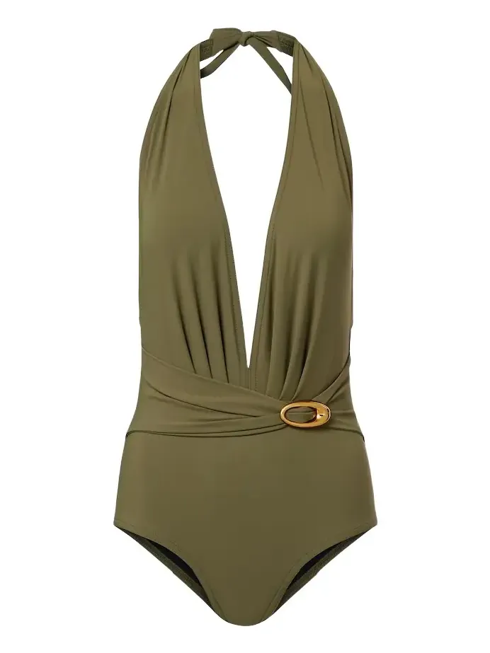 Solid embellished swimsuit