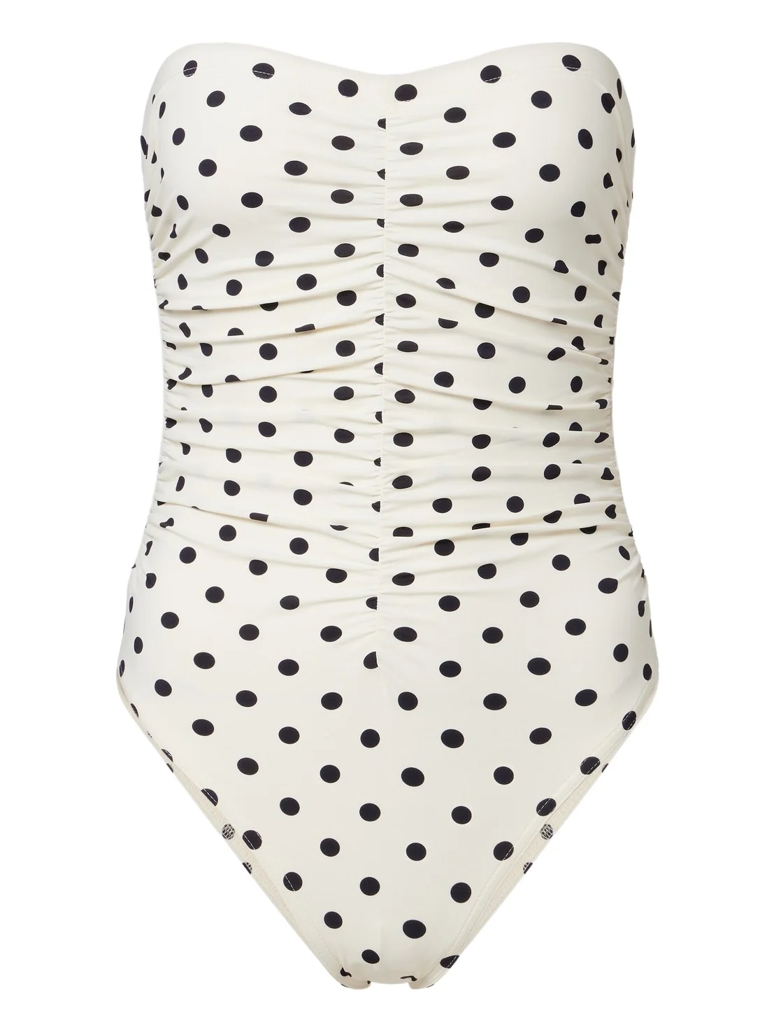 Ruched polka-dot bandeau swimsuit Ruched polka-dot bandeau swimsuit
