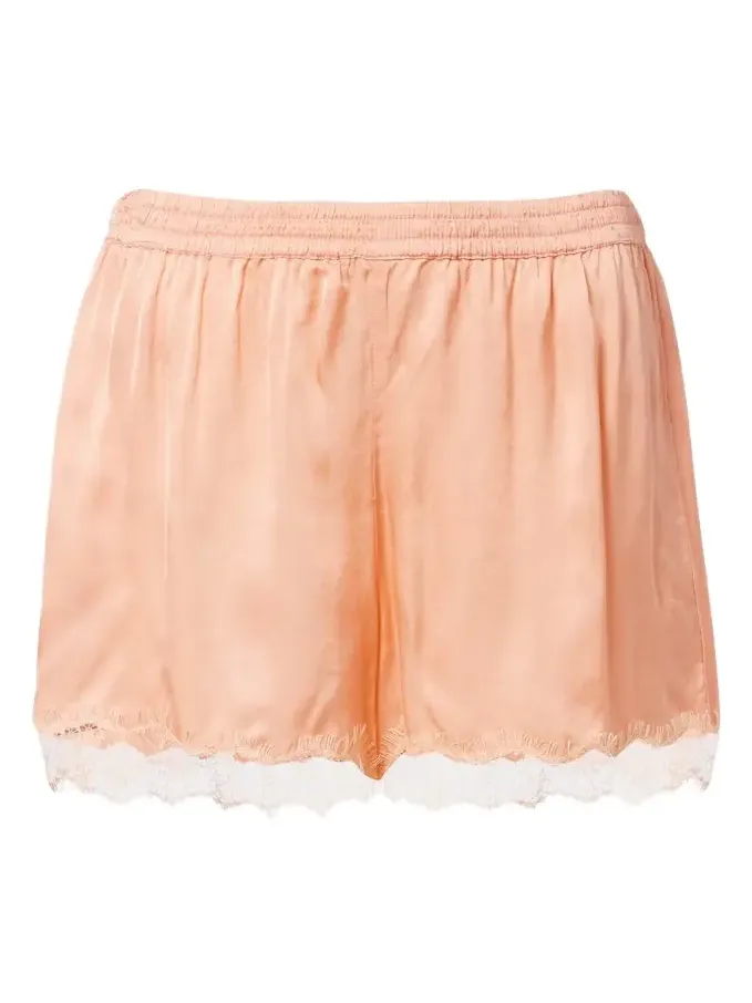 Doris lace-trimmed satin shorts