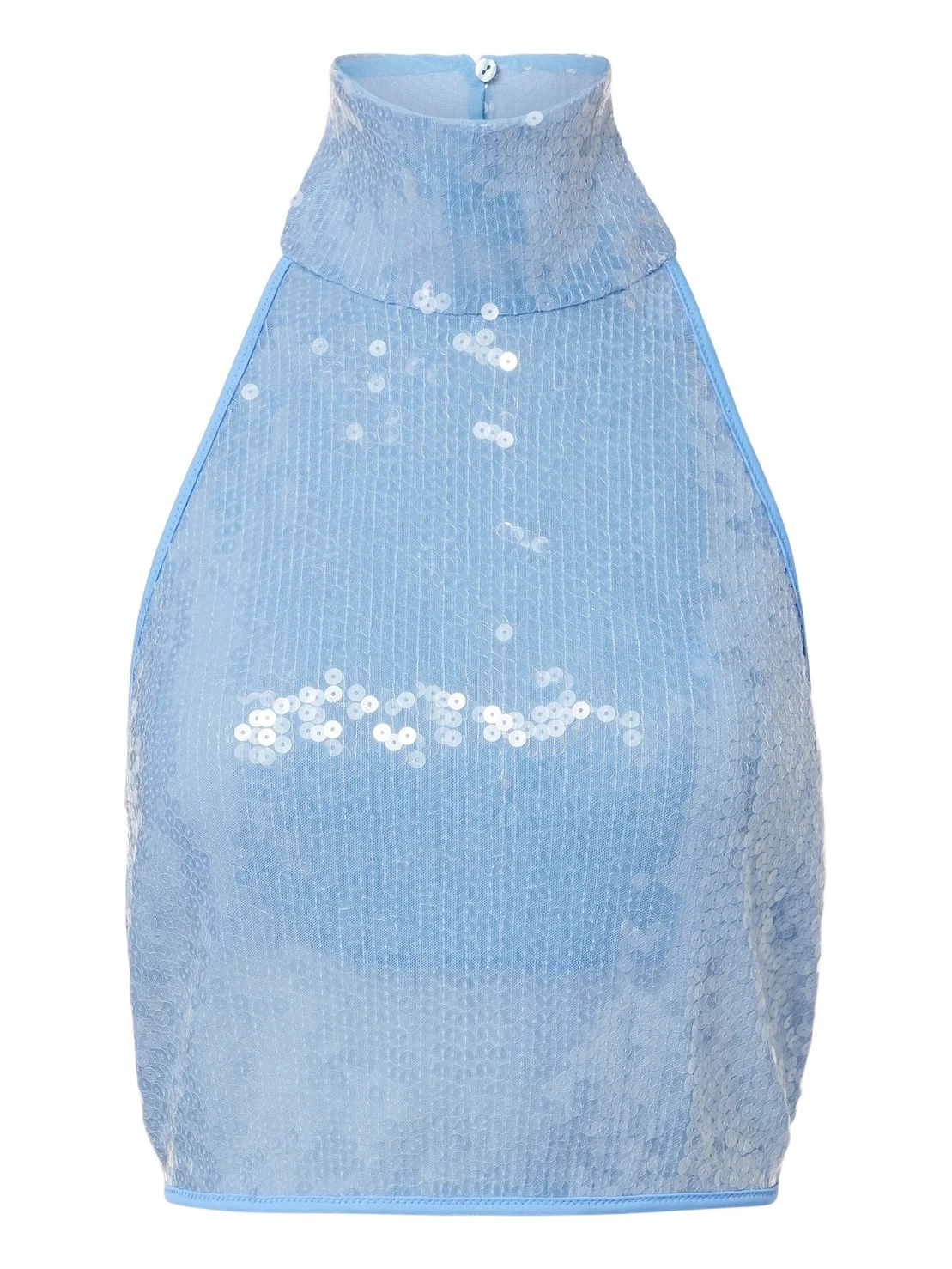 Oséree Sequined halterneck crop top