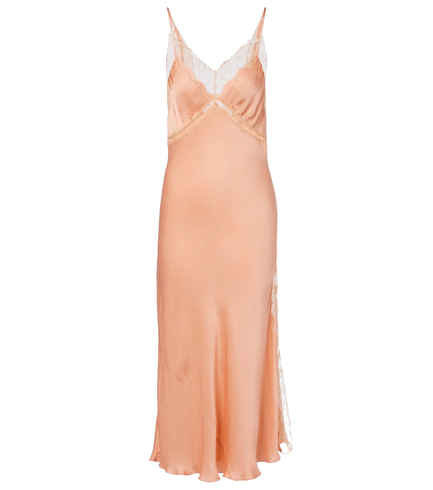 Luli lace-trimmed satin slip dress