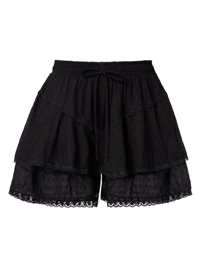 Thia crochet-trimmed cotton shorts